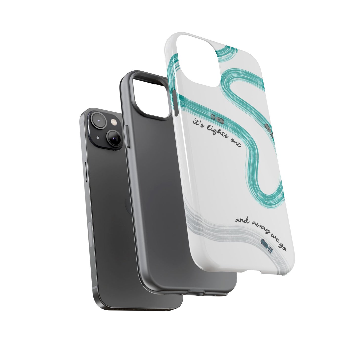 Mercedes F1 Phone Case Painted "its lights out and away we go", Trendy F1 Gift, Formula 1 Gift, Cute F1 Phone Case