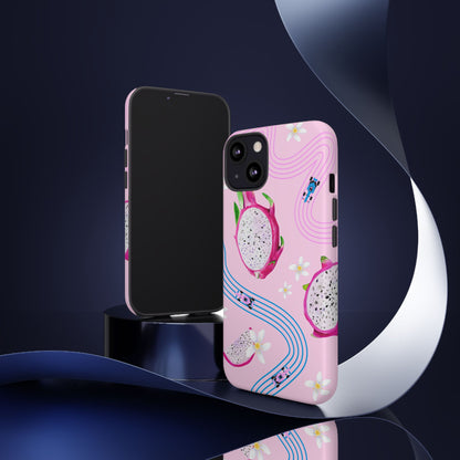 Pink F1 Alpine and Dragonfruit Phone Case, Trendy F1 Gift, Formula 1 Gift, Cute Fruit F1 Phone Case, Unique Phone Case