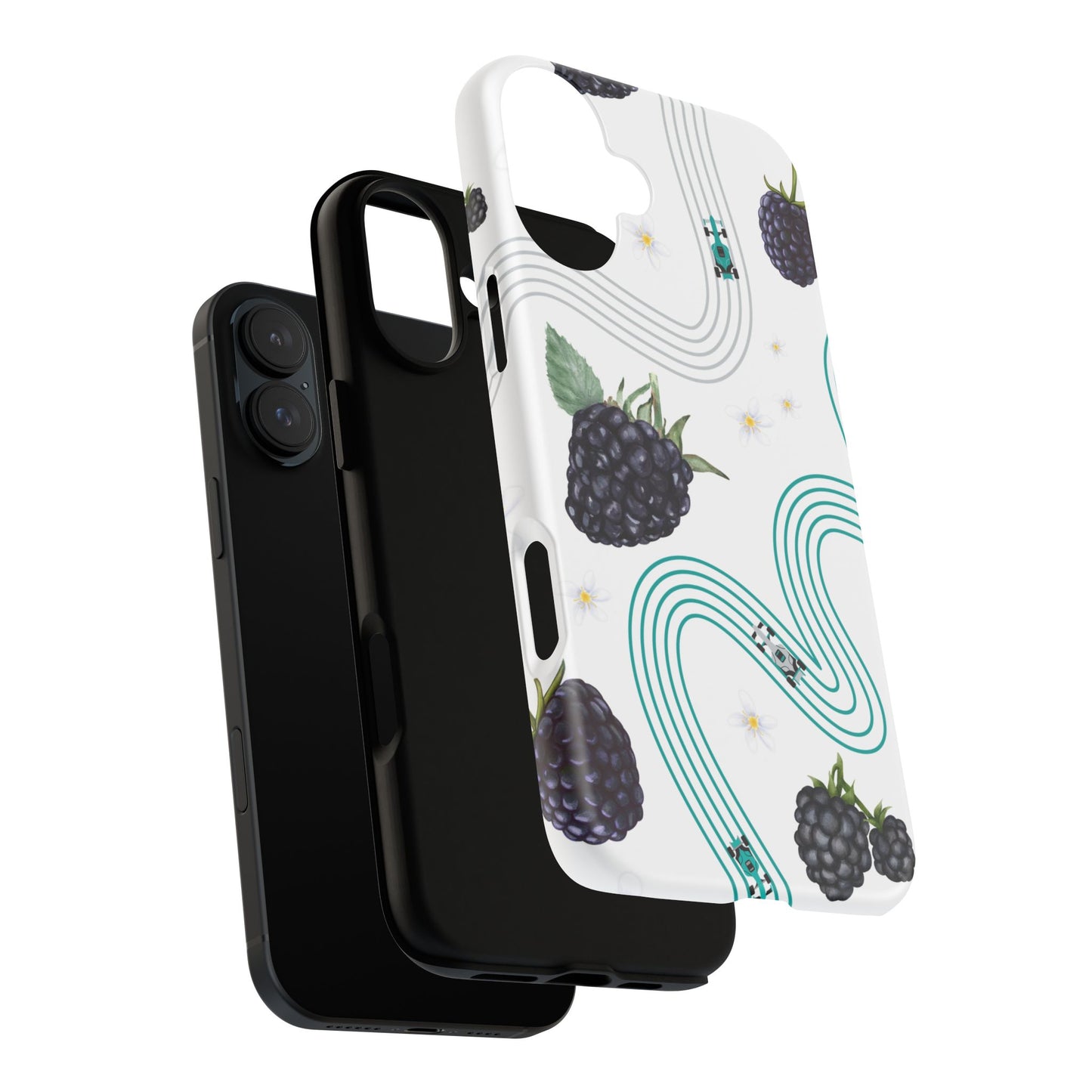 F1 Mercedes and Blackberries Phone Case , Trendy F1 Gift, Formula 1 Gift, Cute Fruit F1 Phone Case, Unique Phone Case