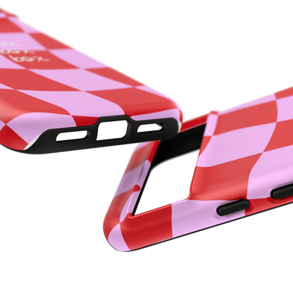 Pink and Red Checkered F1 Phone Case, Box Box Box F1 Phone Case