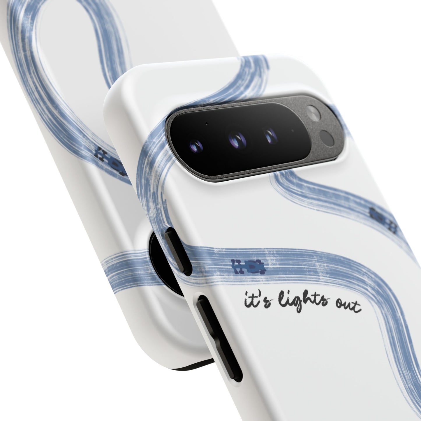 F1 Phone Case Blue Painted "its lights out and away we go", Trendy F1 Gift, Formula 1 Gift, Cute F1 Phone Case, Gift for F1 Fans