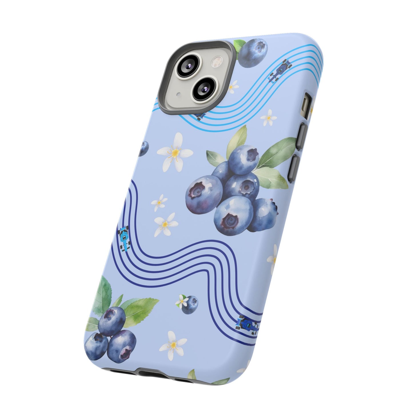Blue F1 Williams and Blueberries Phone Case, Trendy F1 Gift, Formula 1 Gift, Cute Fruit F1 Phone Case, Unique Phone Case