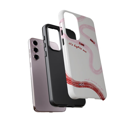 F1 Phone Case Pink and Red Painted "its lights out and away we go", Trendy F1 Gift, Formula 1 Gift, Cute F1 Phone Case, Unique Phone Case