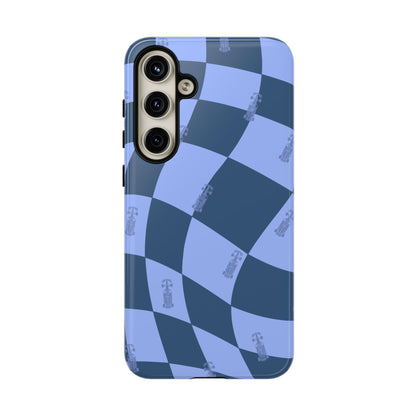 F1 Phone Case Blue Checkerboard Design, Trendy F1 Gift, Formula 1 Gift, Cute F1 Phone Case, Unique Formula One Phone Case