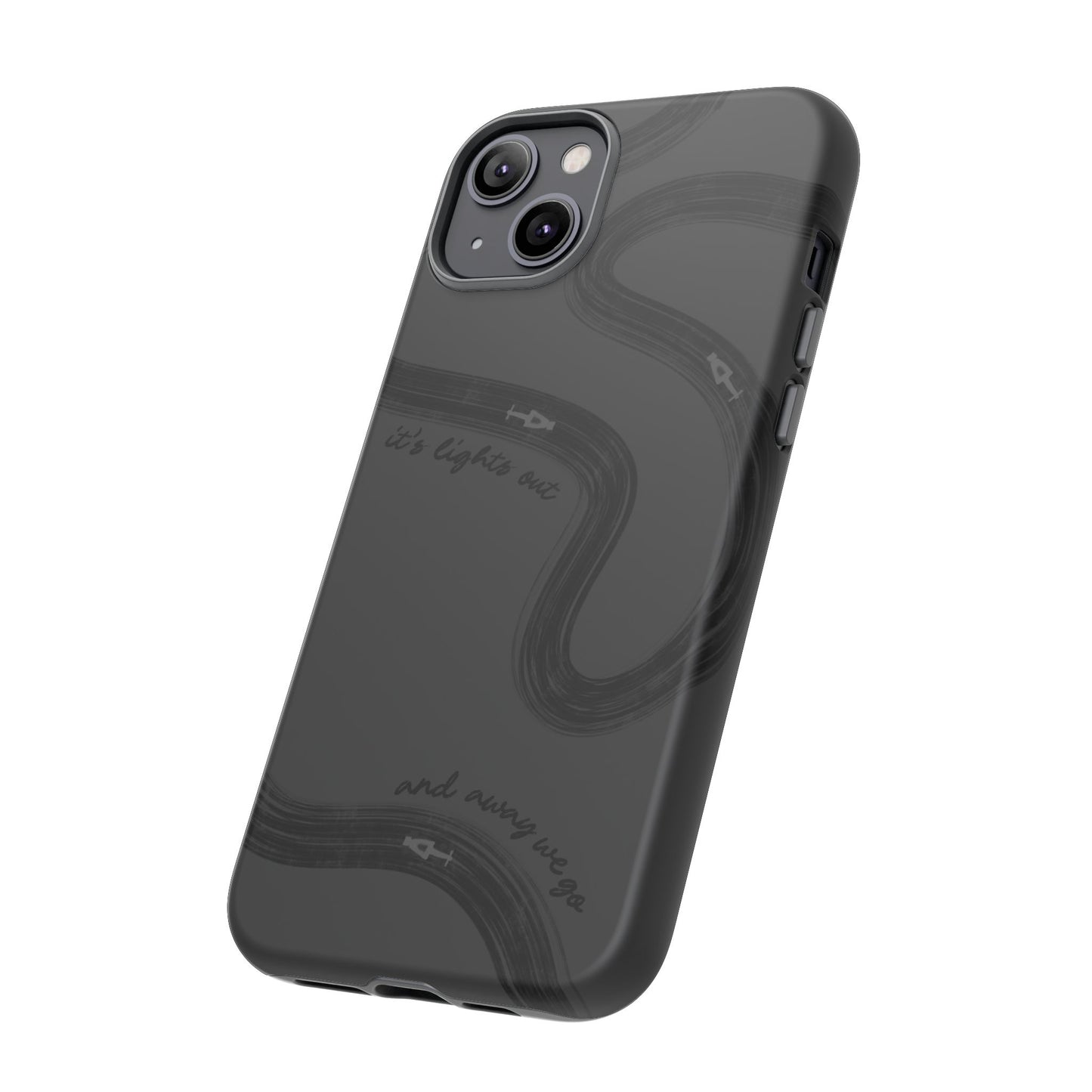 F1 Phone Case Monochrome Black Painted "its lights out and away we go", Trendy F1 Gift, Formula 1 Gift, Cute F1 Phone Case, Phone Case