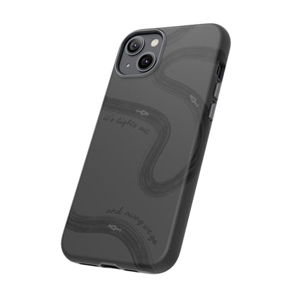F1 Phone Case Monochrome Black Painted "its lights out and away we go", Trendy F1 Gift, Formula 1 Gift, Cute F1 Phone Case, Phone Case