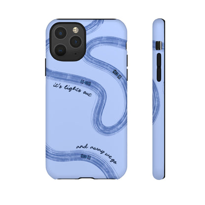 F1 Phone Case Monochrome Blue Painted "its lights out and away we go", Trendy F1 Gift, Formula 1 Gift, Cute F1 Phone Case, Phone Case
