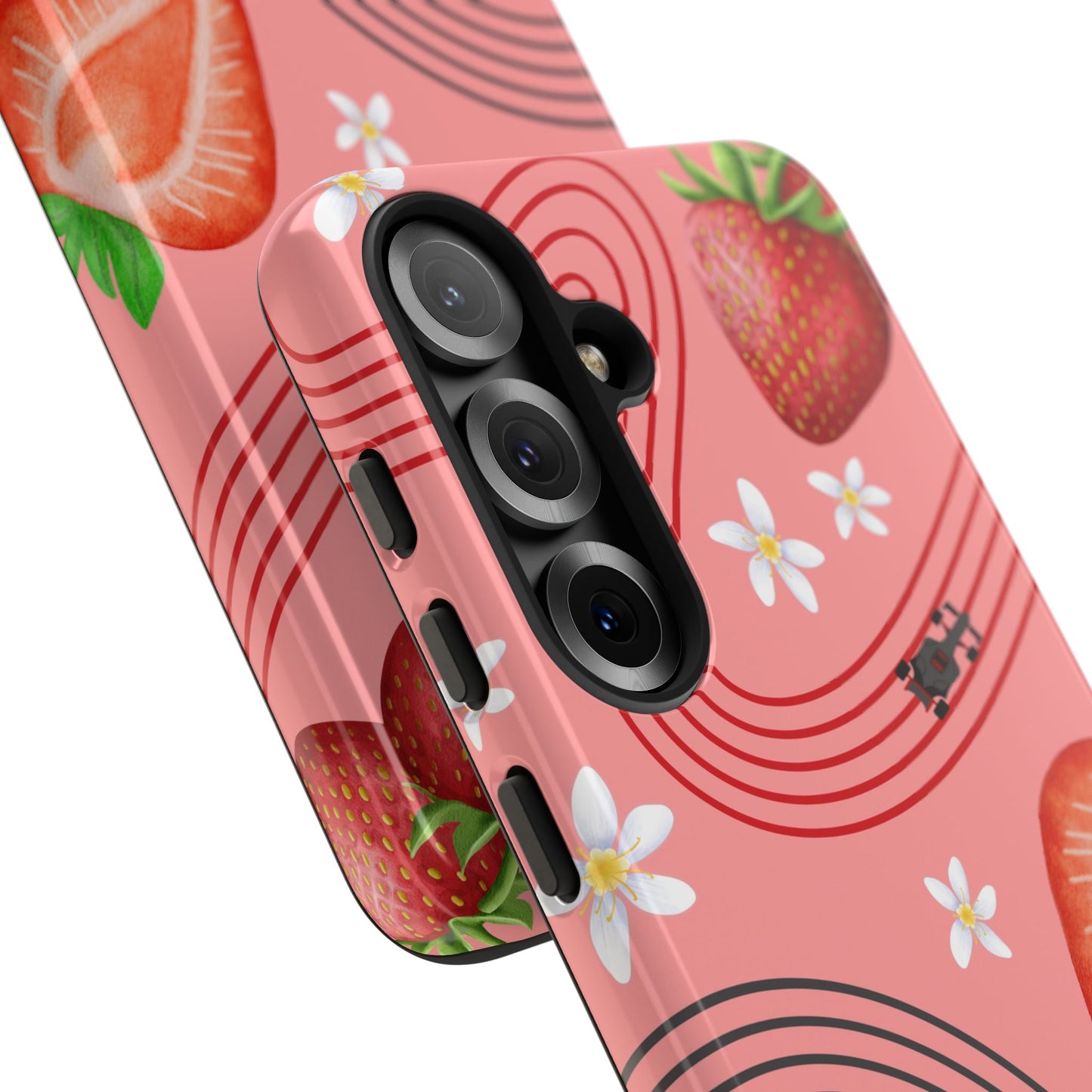 Red F1 Audi and Strawberries Phone Case, Trendy F1 Gift, Formula 1 Gift, Cute Fruit F1 Phone Case, Unique Phone Case