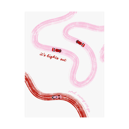 Pink and Red F1 Matte Vertical Poster | F1 Giclée Art Print (US SIZING)
