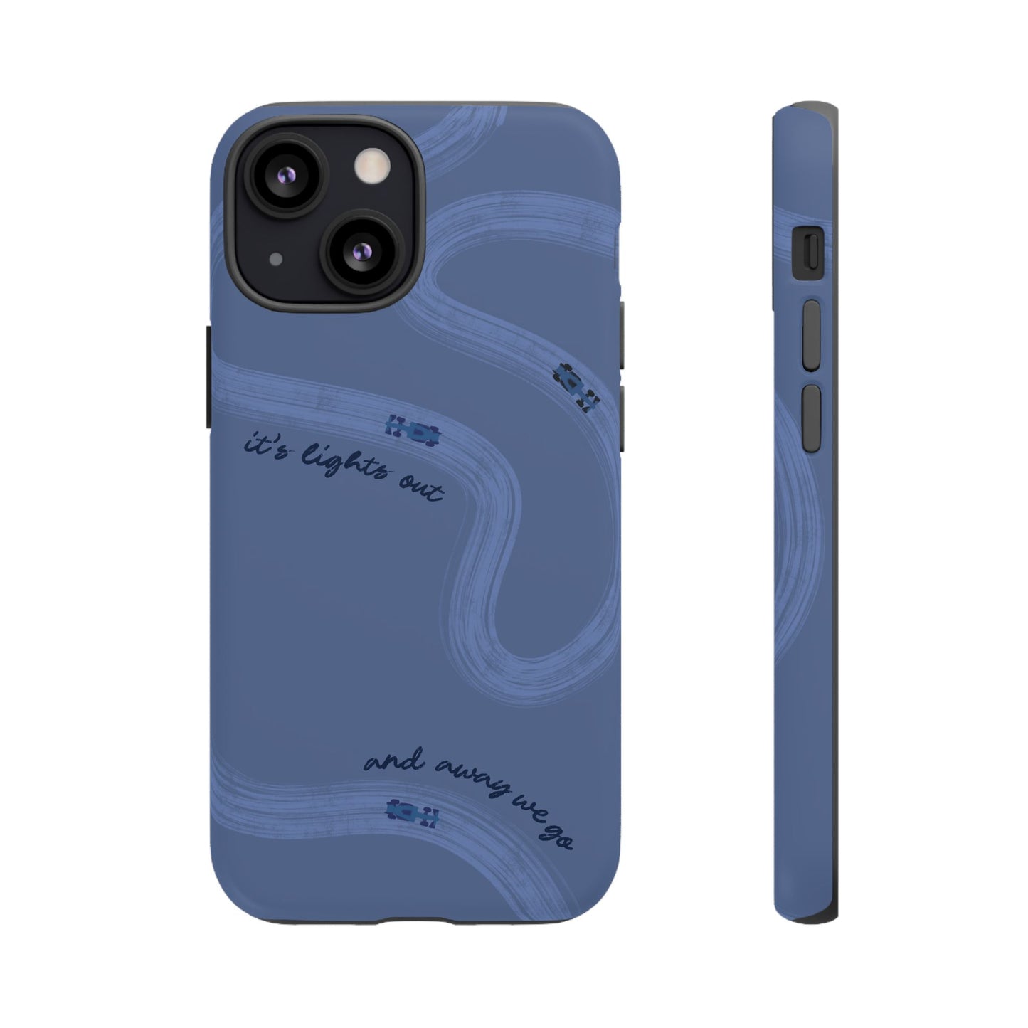 F1 Phone Case Monochrome Dark Blue Painted "its lights out and away we go", Trendy F1 Gift, Formula 1 Gift, Cute F1 Phone Case, Phone Case