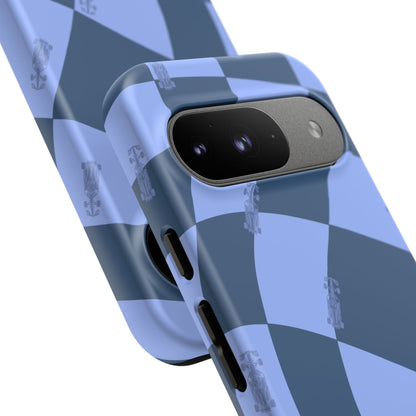 F1 Phone Case Blue Checkerboard Design, Trendy F1 Gift, Formula 1 Gift, Cute F1 Phone Case, Unique Formula One Phone Case