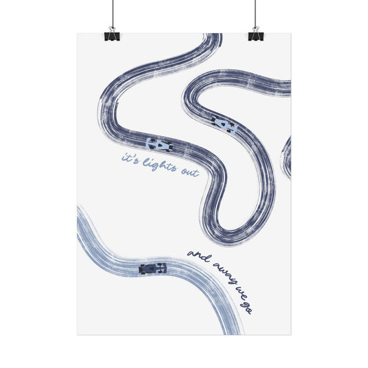 Blue F1 Giclée Print Poster | Minimalist F1 Art - EU SIZING (Physical Print)
