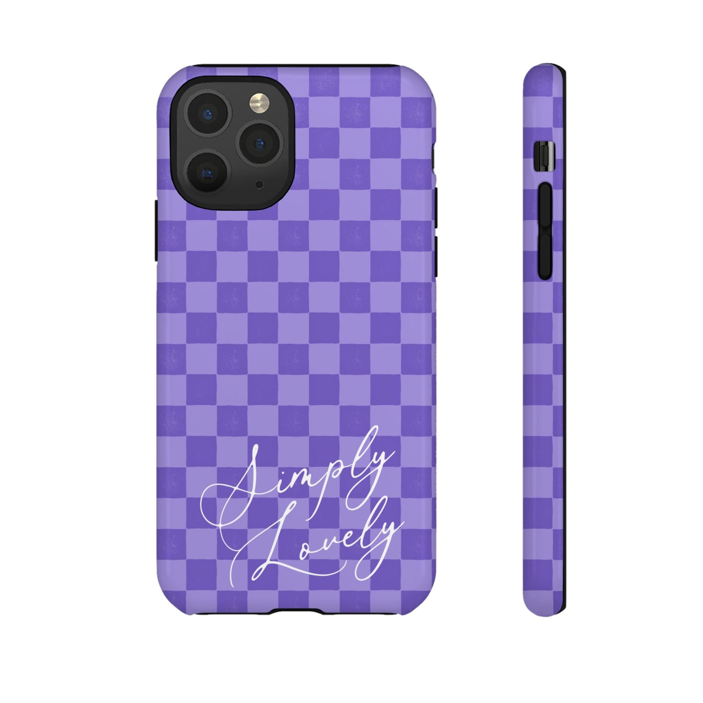 Simply Lovely Purple Checkered F1 Phone Case Design, Trendy F1 Gift, Formula 1 Gift, Cute F1 Phone Case