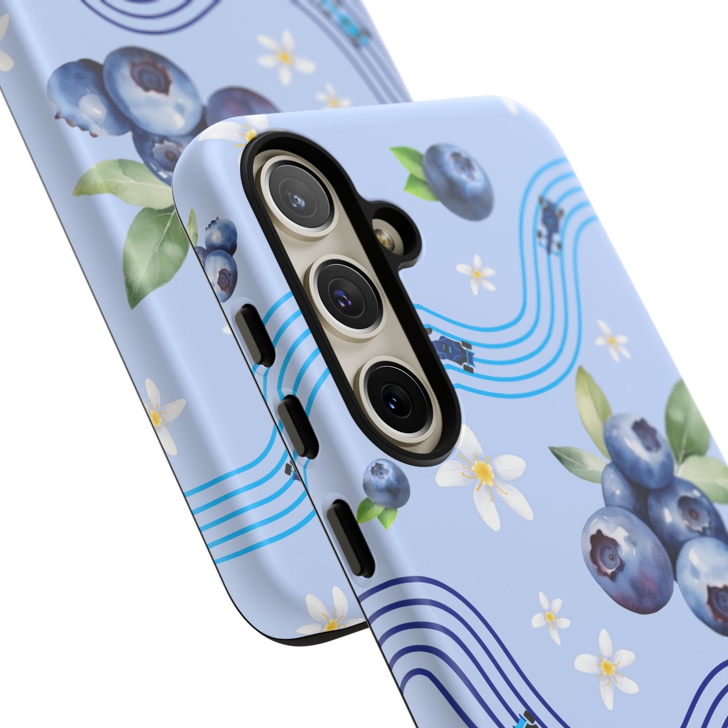 Blue F1 Williams and Blueberries Phone Case, Trendy F1 Gift, Formula 1 Gift, Cute Fruit F1 Phone Case, Unique Phone Case