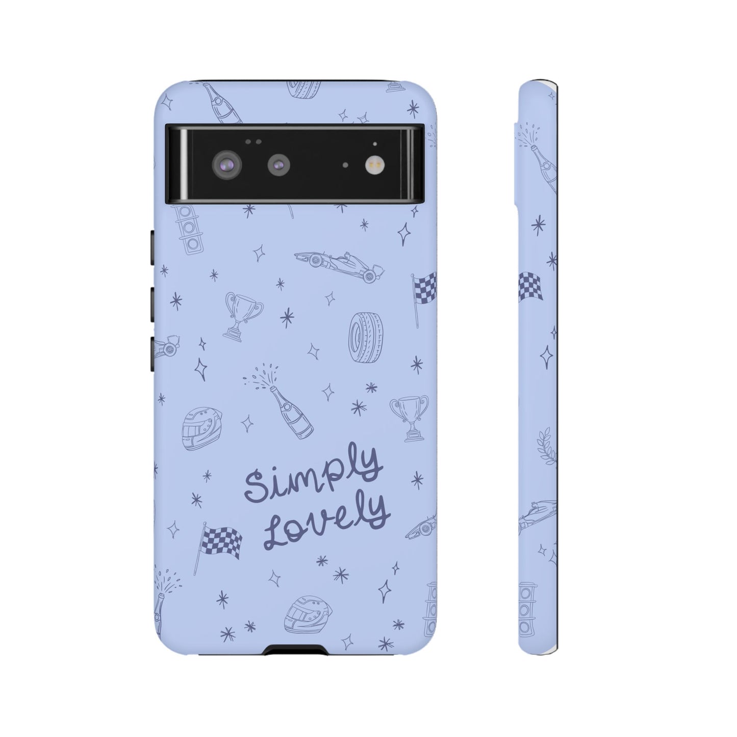 Blue Doodle "Simply Lovely" F1 Phone Case Design