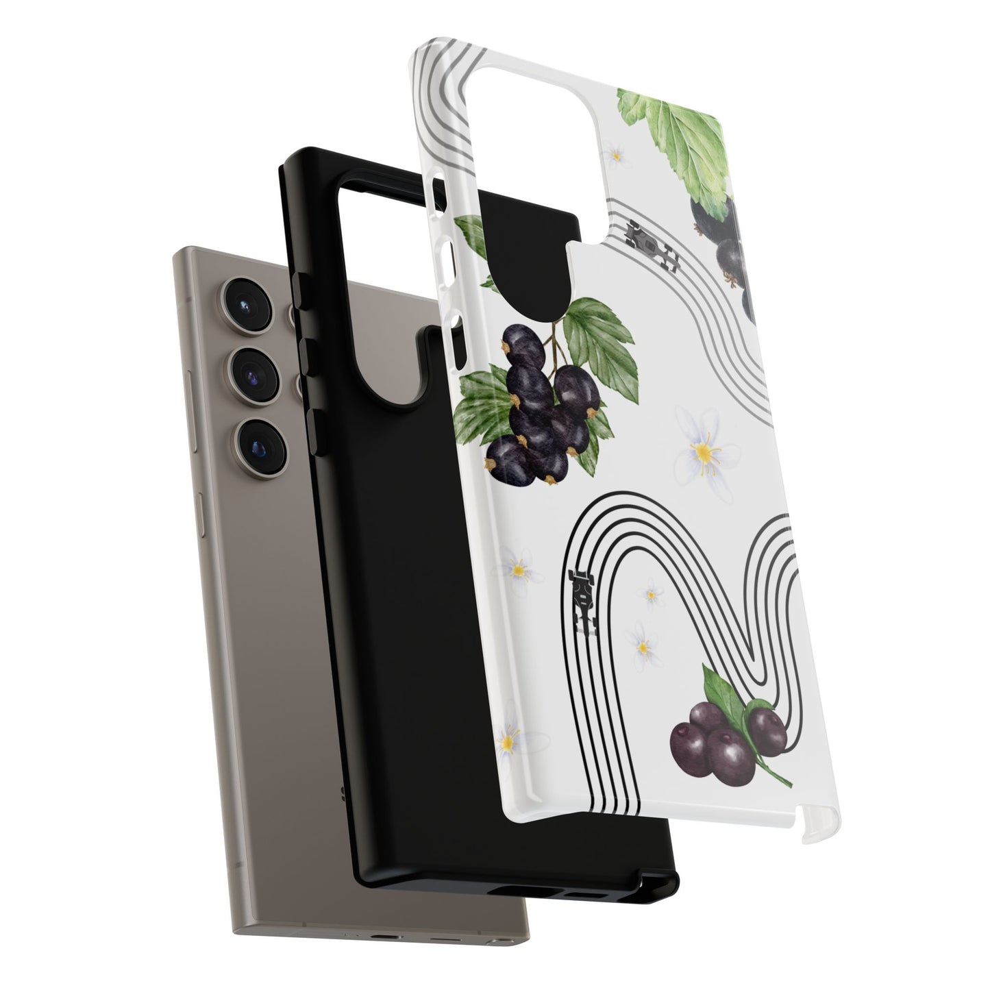 F1 Cadillac and Black Currants Phone Case, Trendy F1 Gift, Formula 1 Gift, Cute Fruit F1 Phone Case, Unique Phone Case