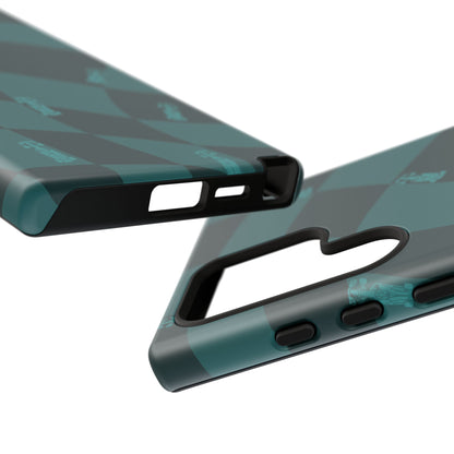 F1 Phone Case Teal Checkered Design, Trendy F1 Gift, Formula 1 Gift, Cute F1 Phone Case, Unique Formula One Phone Case