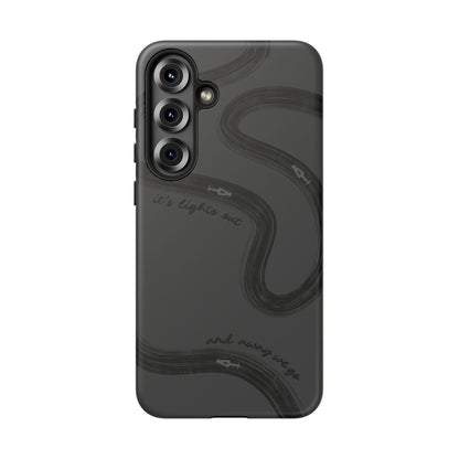F1 Phone Case Monochrome Black Painted "its lights out and away we go", Trendy F1 Gift, Formula 1 Gift, Cute F1 Phone Case, Phone Case
