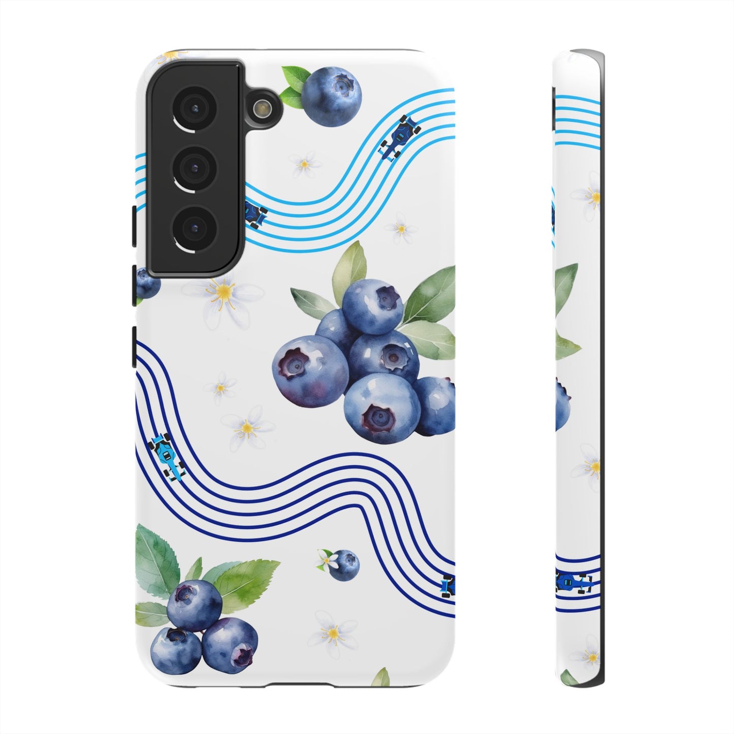 F1 Williams and Blueberries Phone Case, Trendy F1 Gift, Formula 1 Gift, Cute Fruit F1 Phone Case, Unique Phone Case