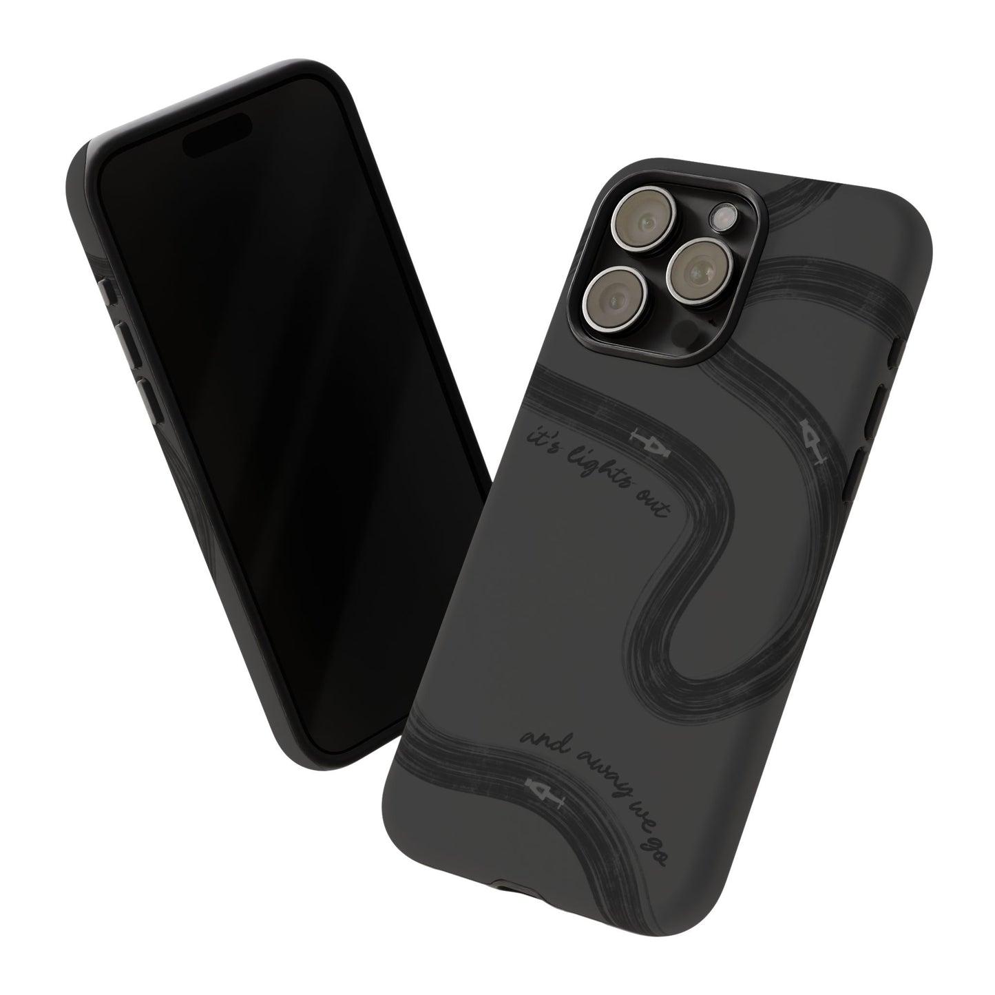 F1 Phone Case Monochrome Black Painted "its lights out and away we go", Trendy F1 Gift, Formula 1 Gift, Cute F1 Phone Case, Phone Case