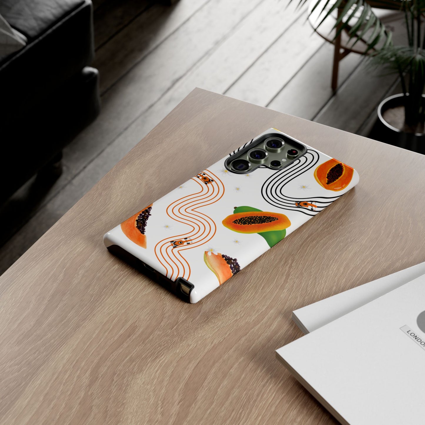 F1 McLaren and Papaya Phone Case , Trendy F1 Gift, Formula 1 Gift, Cute Fruit F1 Phone Case, Unique Phone Case