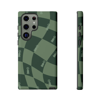 F1 Phone Case Green Checkerboard Design, Trendy F1 Gift, Formula 1 Gift, Cute F1 Phone Case, Unique Formula One Phone Case