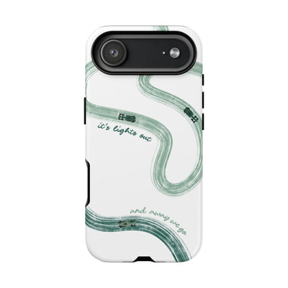F1 Phone Case Green Painted "its lights out and away we go", Trendy F1 Gift, Formula 1 Gift, Cute F1 Phone Case, Gift for F1 Fans