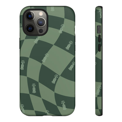 F1 Phone Case Green Checkerboard Design, Trendy F1 Gift, Formula 1 Gift, Cute F1 Phone Case, Unique Formula One Phone Case