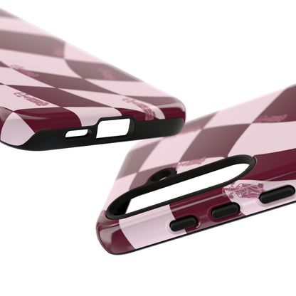 F1 Phone Case Pink Checkered Design, Trendy F1 Gift, Formula 1 Gift, Cute F1 Phone Case, Unique Formula One Phone Case