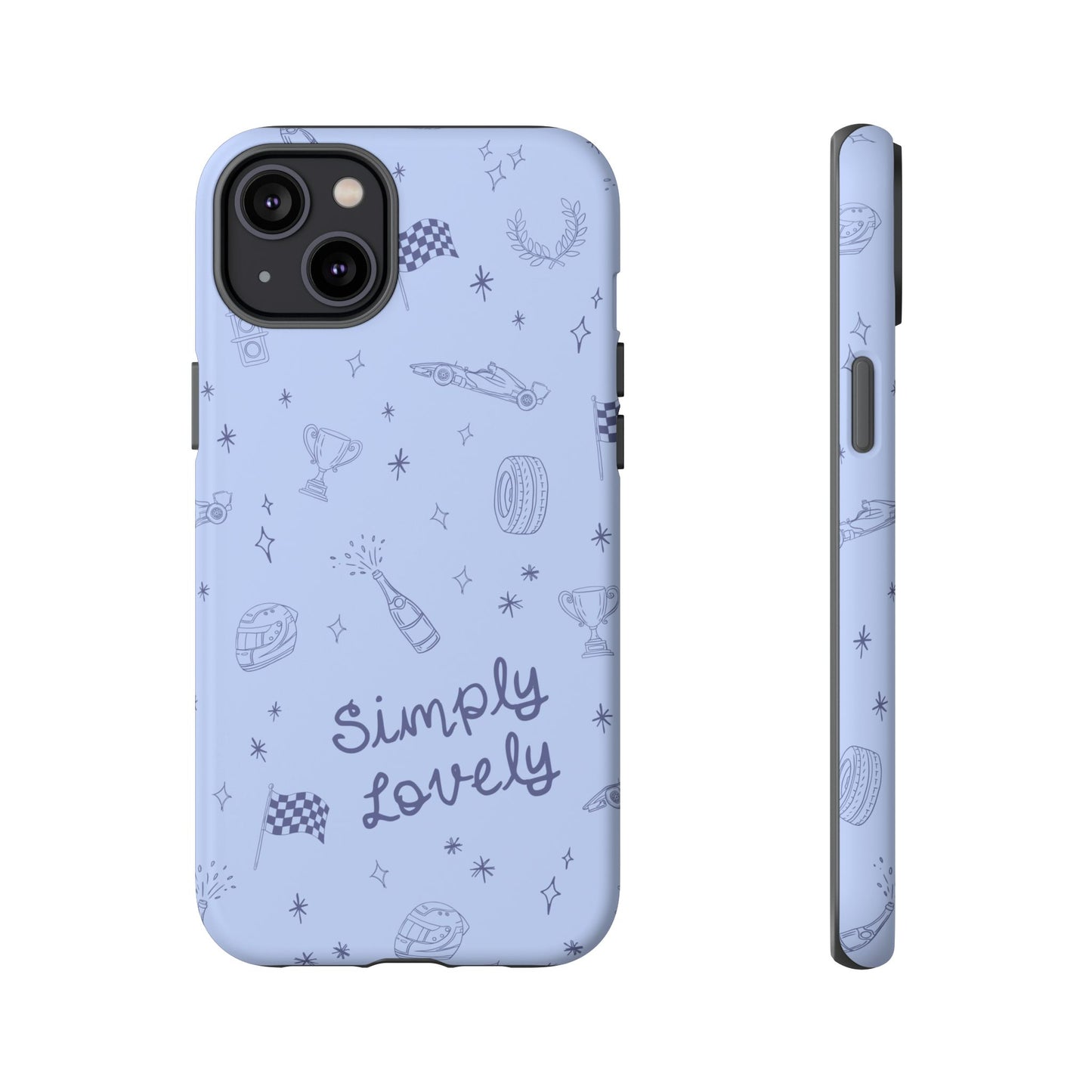 Blue Doodle "Simply Lovely" F1 Phone Case Design