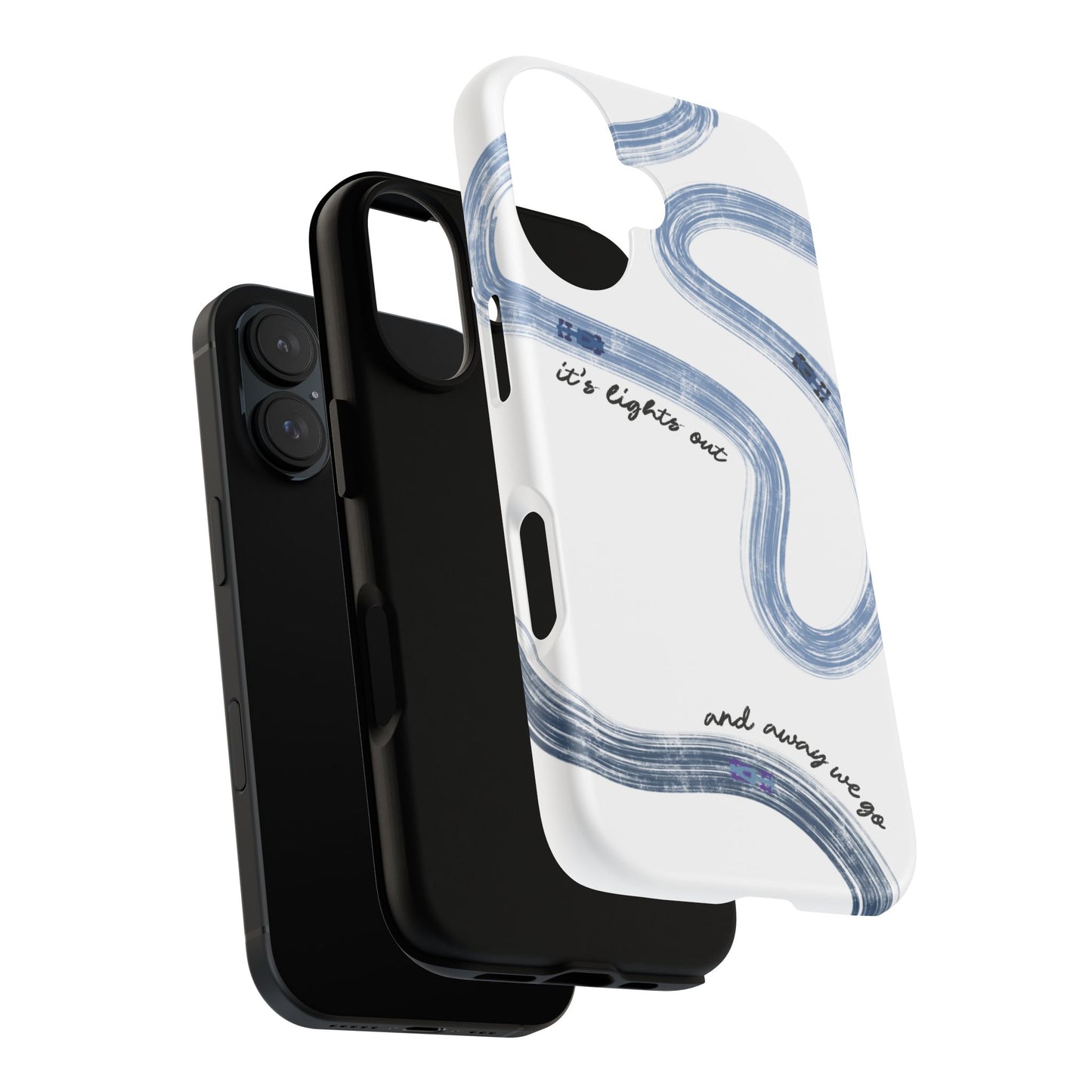 F1 Phone Case Blue Painted "its lights out and away we go", Trendy F1 Gift, Formula 1 Gift, Cute F1 Phone Case, Gift for F1 Fans