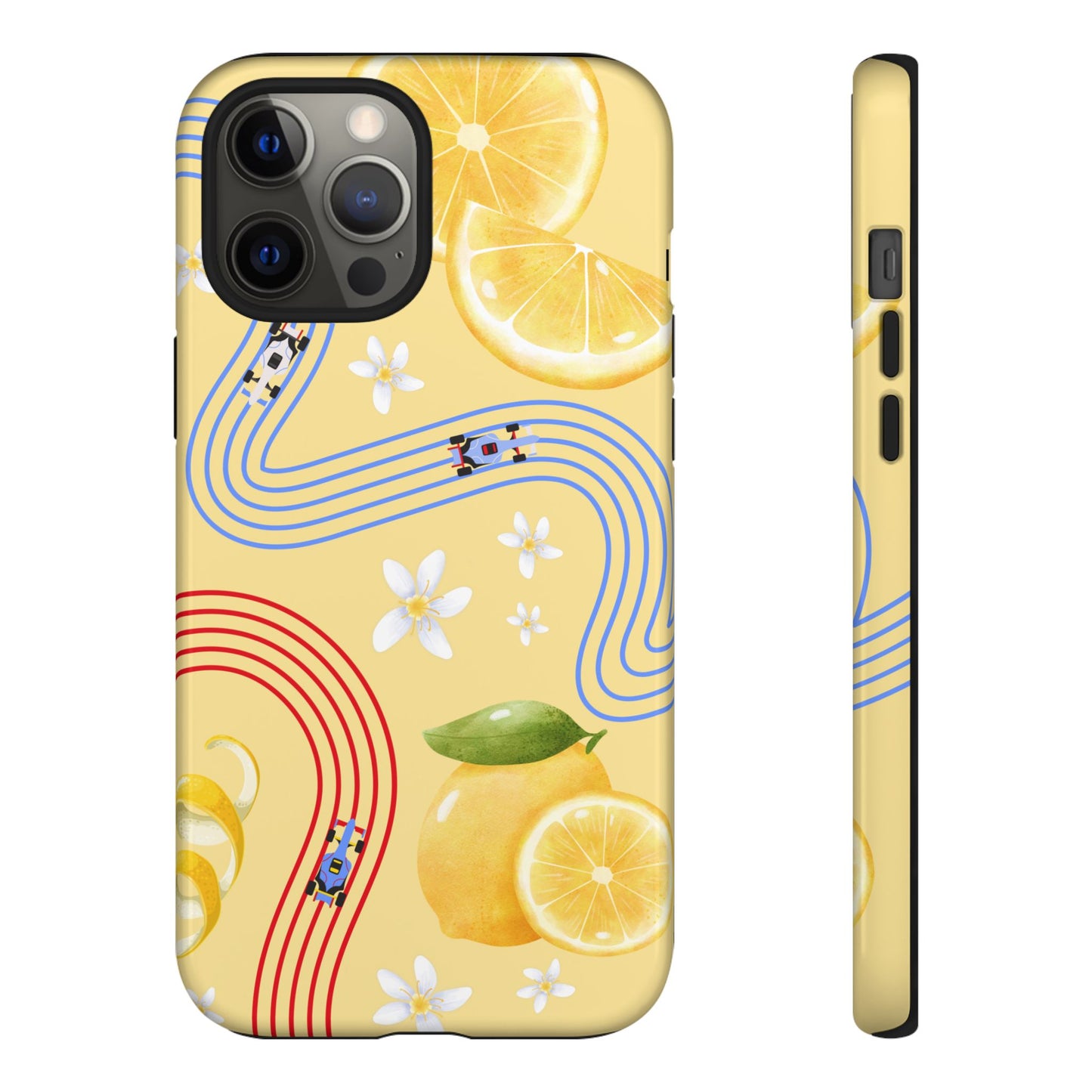 Yellow F1 Racing Bulls and Lemons Phone Case, Trendy F1 Gift, Formula 1 Gift, Cute Fruit F1 Phone Case, Unique Phone Case