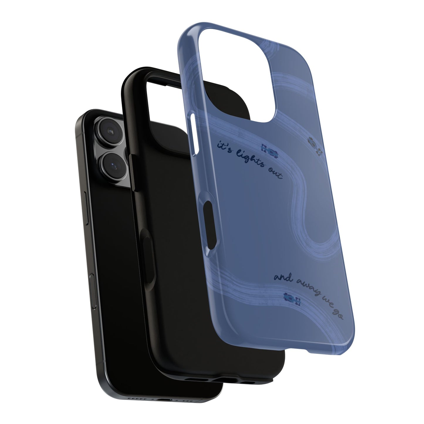 F1 Phone Case Monochrome Dark Blue Painted "its lights out and away we go", Trendy F1 Gift, Formula 1 Gift, Cute F1 Phone Case, Phone Case