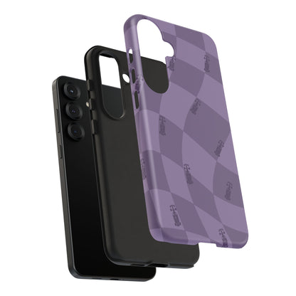 F1 Phone Case Purple Checkered Design, Trendy F1 Gift, Formula 1 Gift, Cute F1 Phone Case, Unique Formula One Phone Case