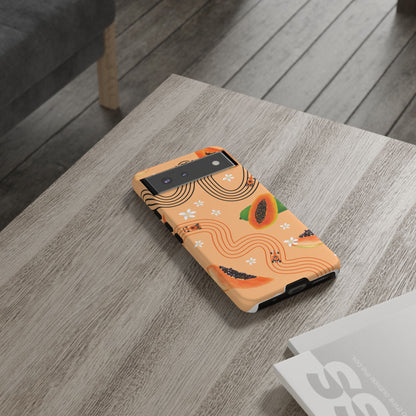 Orange F1 McLaren and Papaya Phone Case, Trendy F1 Gift, Formula 1 Gift, Cute Fruit F1 Phone Case, Unique Phone Case