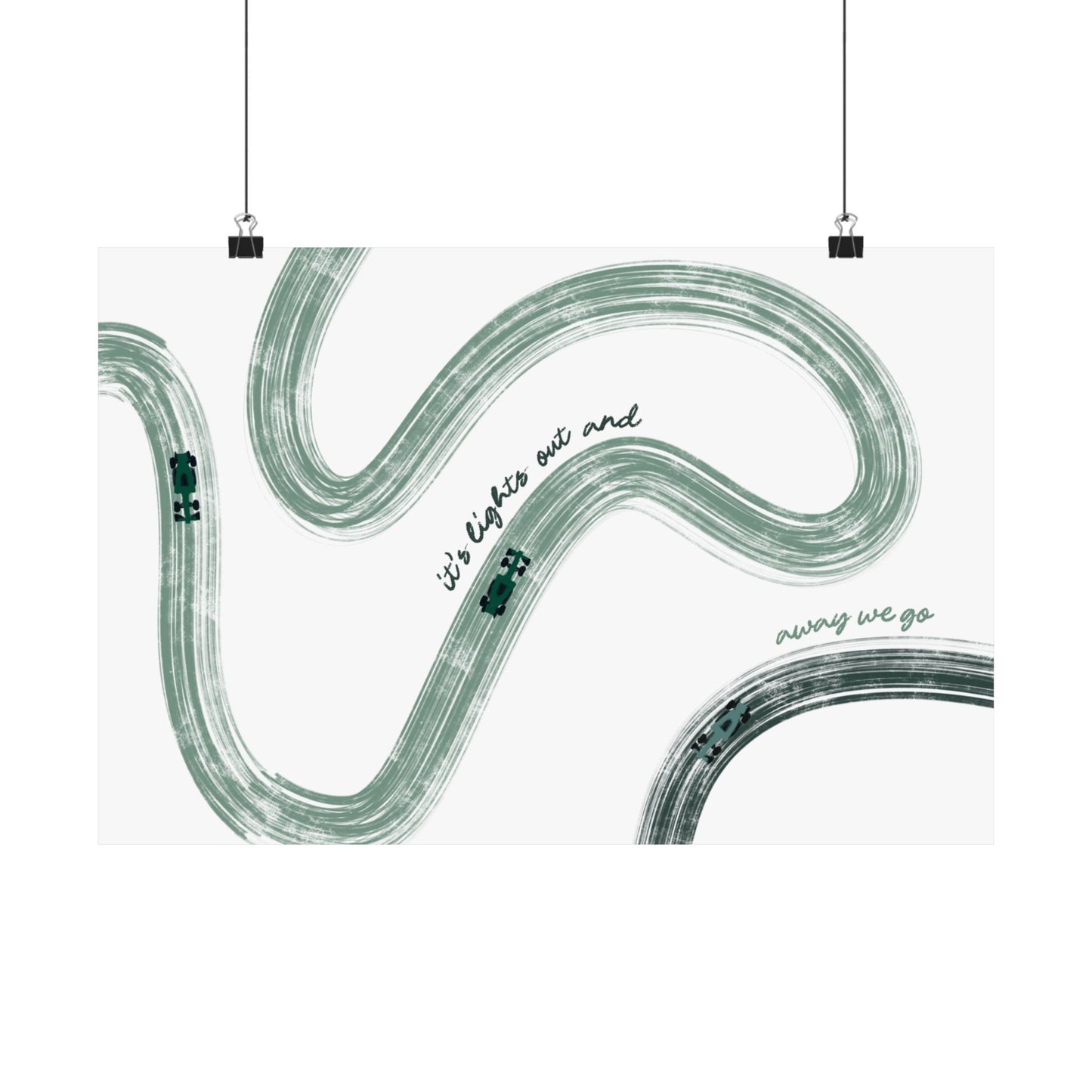 Green F1 Matte Horizontal Poster | US SIZING