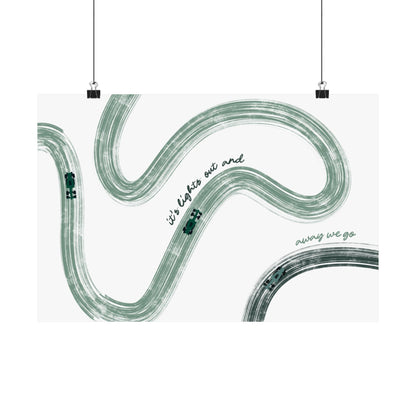 Green F1 Matte Horizontal Poster | US SIZING