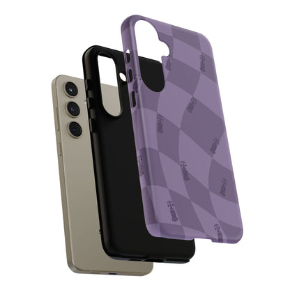 F1 Phone Case Purple Checkered Design, Trendy F1 Gift, Formula 1 Gift, Cute F1 Phone Case, Unique Formula One Phone Case