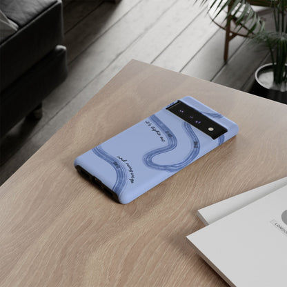 F1 Phone Case Monochrome Blue Painted "its lights out and away we go", Trendy F1 Gift, Formula 1 Gift, Cute F1 Phone Case, Phone Case