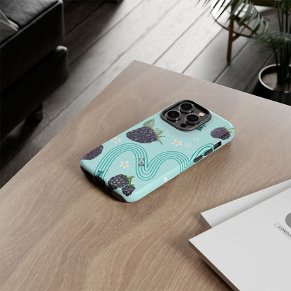 Teal F1 Mercedes and Blackberries Phone Case , Trendy F1 Gift, Formula 1 Gift, Cute Fruit F1 Phone Case, Unique Phone Case