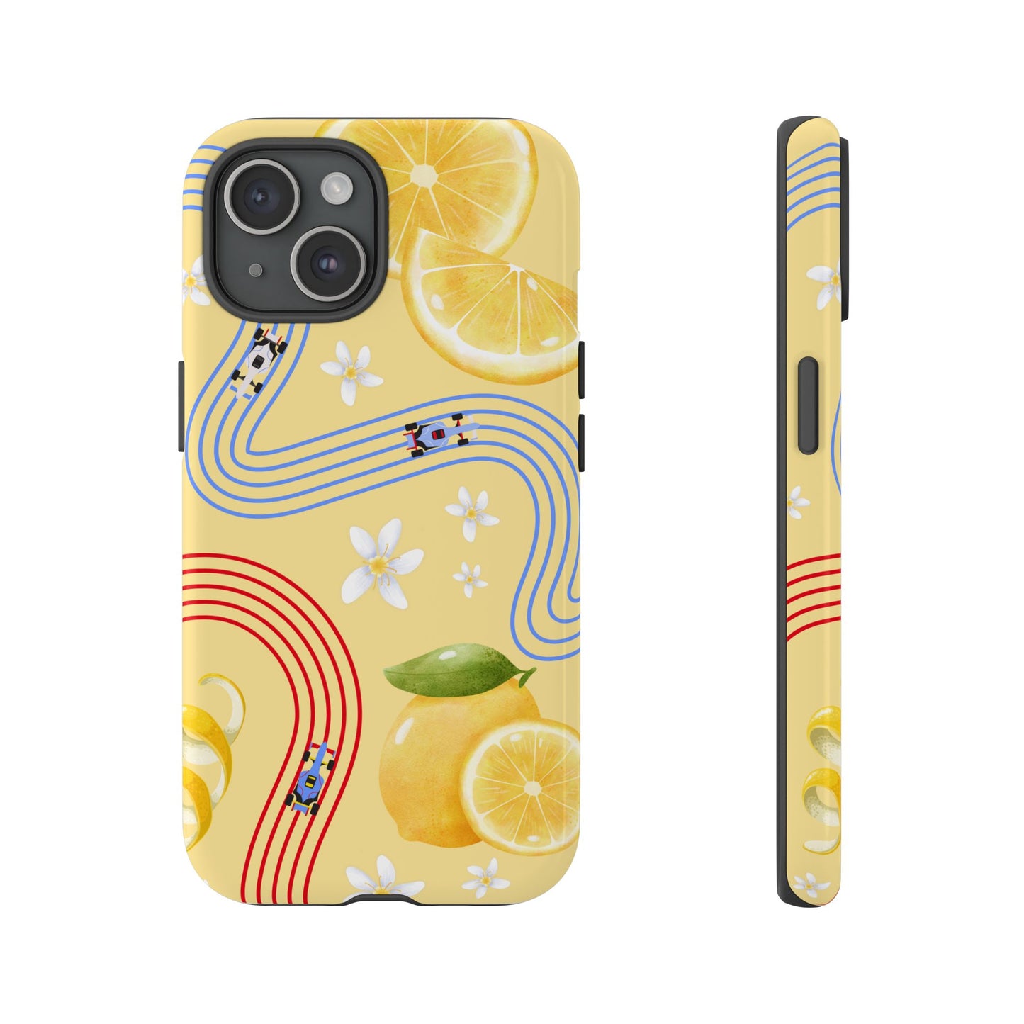 Yellow F1 Racing Bulls and Lemons Phone Case, Trendy F1 Gift, Formula 1 Gift, Cute Fruit F1 Phone Case, Unique Phone Case