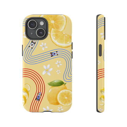 Yellow F1 Racing Bulls and Lemons Phone Case, Trendy F1 Gift, Formula 1 Gift, Cute Fruit F1 Phone Case, Unique Phone Case