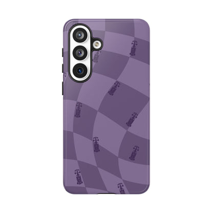 F1 Phone Case Purple Checkered Design, Trendy F1 Gift, Formula 1 Gift, Cute F1 Phone Case, Unique Formula One Phone Case