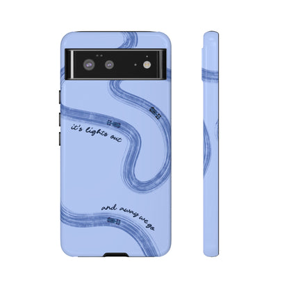 F1 Phone Case Monochrome Blue Painted "its lights out and away we go", Trendy F1 Gift, Formula 1 Gift, Cute F1 Phone Case, Phone Case