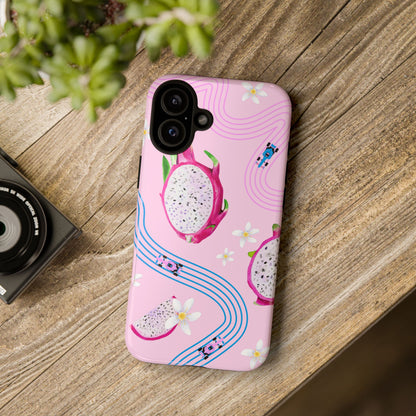 Pink F1 Alpine and Dragonfruit Phone Case, Trendy F1 Gift, Formula 1 Gift, Cute Fruit F1 Phone Case, Unique Phone Case