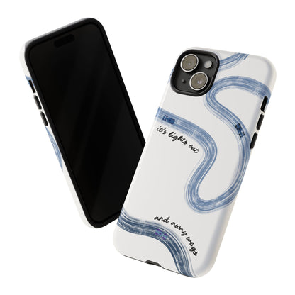 F1 Phone Case Blue Painted "its lights out and away we go", Trendy F1 Gift, Formula 1 Gift, Cute F1 Phone Case, Gift for F1 Fans