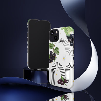 F1 Cadillac and Black Currants Phone Case, Trendy F1 Gift, Formula 1 Gift, Cute Fruit F1 Phone Case, Unique Phone Case