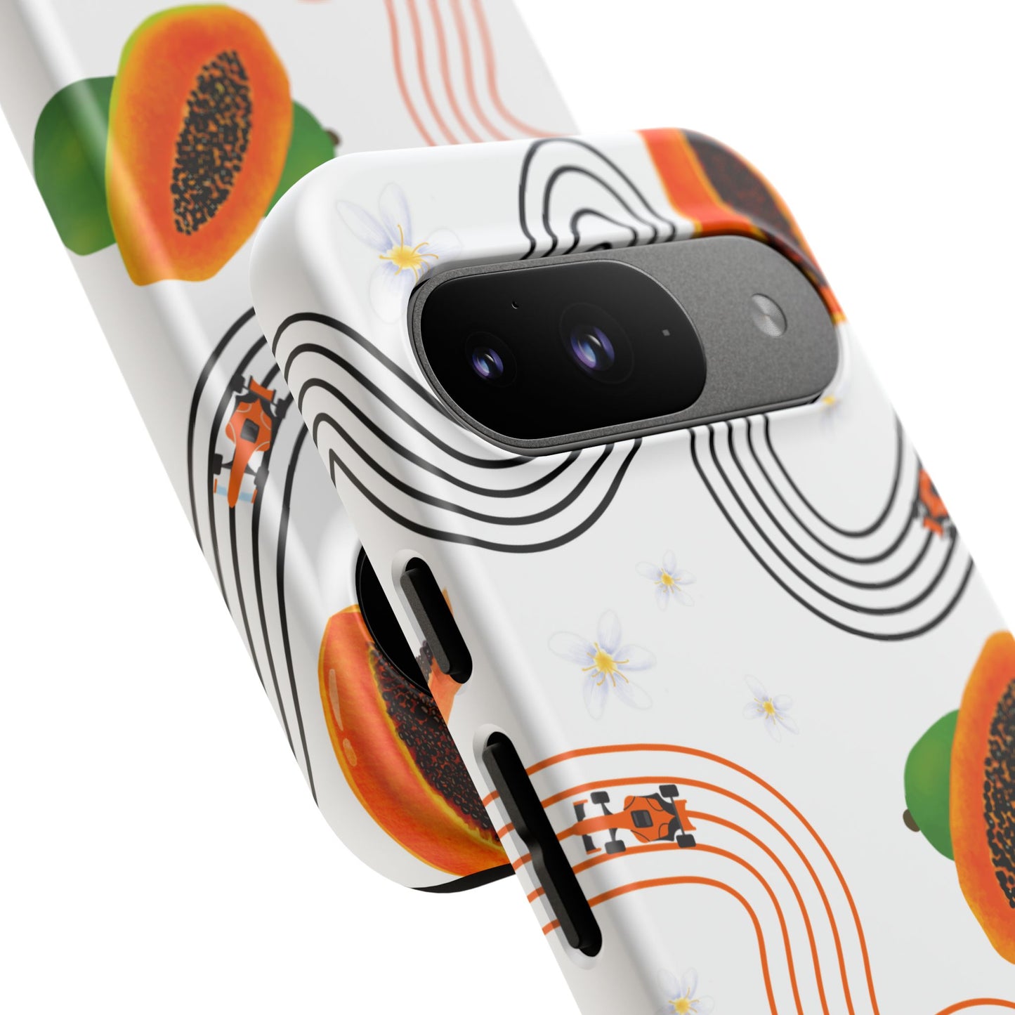 F1 McLaren and Papaya Phone Case , Trendy F1 Gift, Formula 1 Gift, Cute Fruit F1 Phone Case, Unique Phone Case