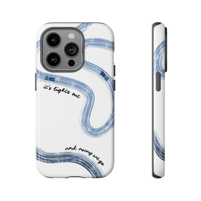 F1 Phone Case Blue Painted "its lights out and away we go", Trendy F1 Gift, Formula 1 Gift, Cute F1 Phone Case, Gift for F1 Fans