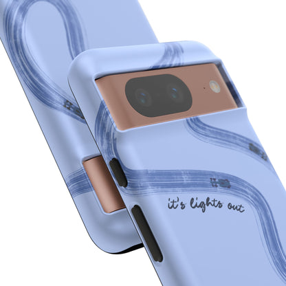 F1 Phone Case Monochrome Blue Painted "its lights out and away we go", Trendy F1 Gift, Formula 1 Gift, Cute F1 Phone Case, Phone Case